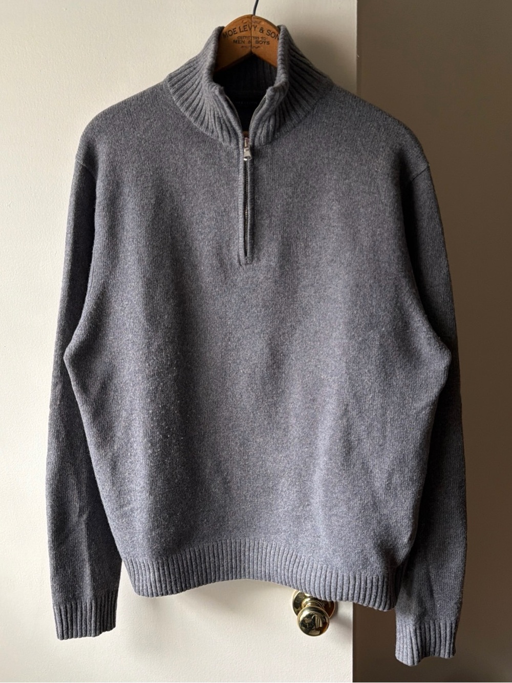 PROPER CLOTH Half Zip Sweater Men’s Size XL Merino Wool Cashmere Blend Old Money